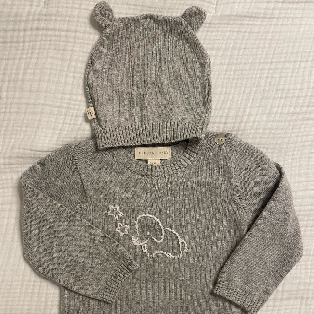 Elegant Baby Knit Onesie • 3-6 mo